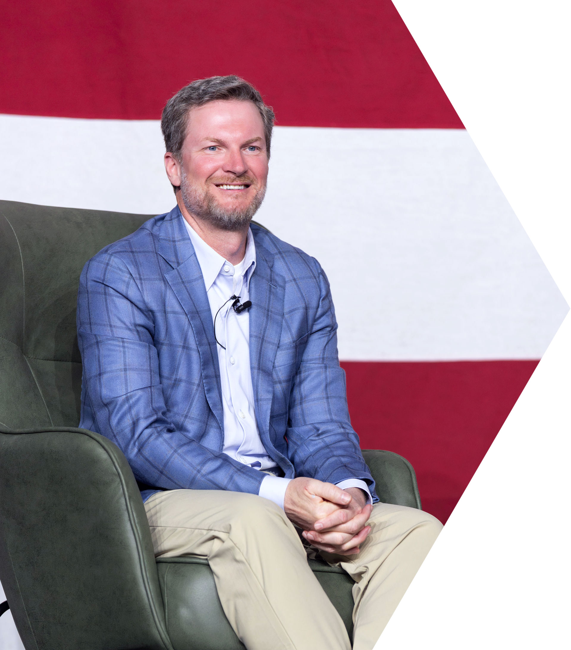NASCAR legend Dale Earnhardt Jr. delivering motivational speech