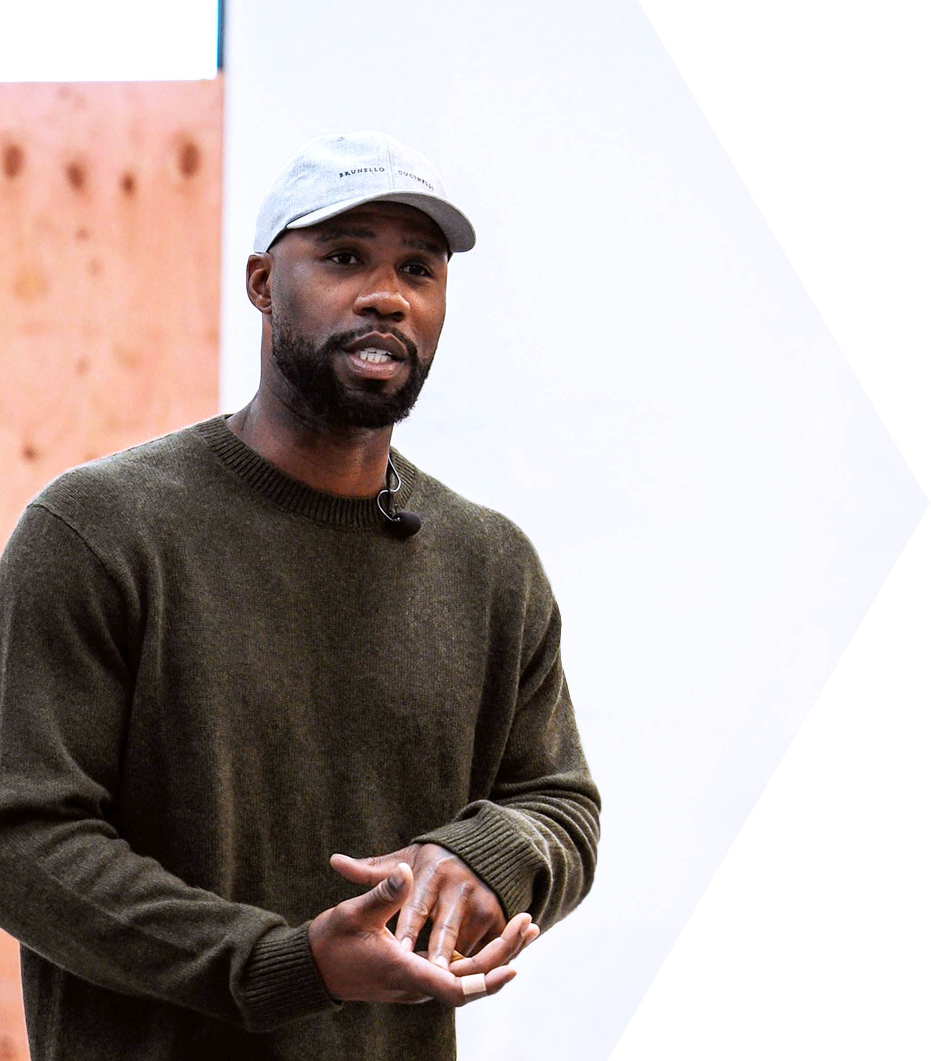 Jason Heyward delivering motivational talk on leadership, team building, and character development